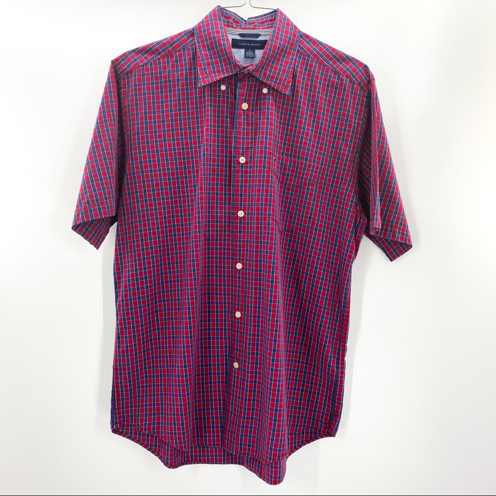 Tommy HIlfiger red plaid shirt size M